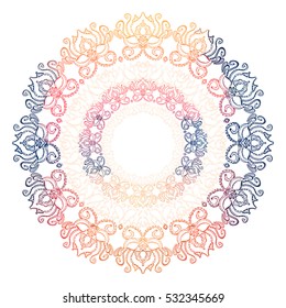 Flower Mandala. Vintage decorative elements. Oriental pattern, vector illustration.