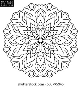 Flower Mandala. Vintage decorative elements. Oriental pattern, vector illustration. Islam, Arabic, Indian, moroccan,spain,  turkish, pakistan, chinese, mystic, ottoman motifs. Coloring book page