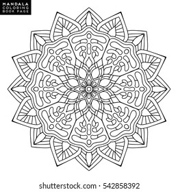 Flower Mandala. Vintage decorative elements. Oriental pattern, vector illustration. Islam, Arabic, Indian, moroccan,spain,  turkish, pakistan, chinese, mystic, ottoman motifs. Coloring book page