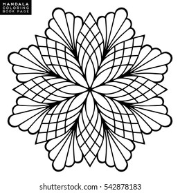 Flower Mandala. Vintage decorative elements. Oriental pattern, vector illustration. Islam, Arabic, Indian, moroccan,spain,  turkish, pakistan, chinese, mystic, ottoman motifs. Coloring book page