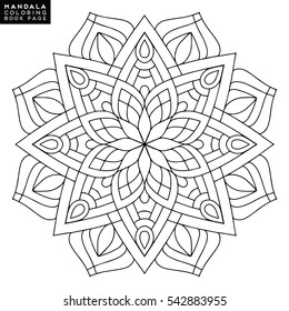 Flower Mandala. Vintage decorative elements. Oriental pattern, vector illustration. Islam, Arabic, Indian, moroccan,spain,  turkish, pakistan, chinese, mystic, ottoman motifs. Coloring book page