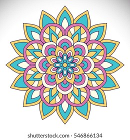 Flower Mandala. Vintage decorative elements. Oriental pattern, vector illustration. Islam, Arabic, Indian, turkish, pakistan, chinese, ottoman motifs