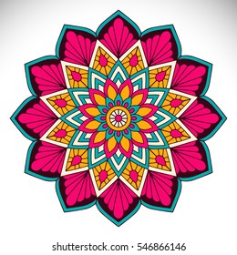 Flower Mandala. Vintage decorative elements. Oriental pattern, vector illustration. Islam, Arabic, Indian, turkish, pakistan, chinese, ottoman motifs