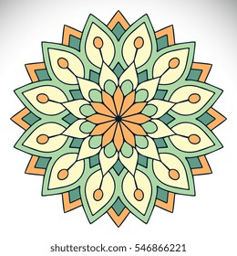 Flower Mandala. Vintage decorative elements. Oriental pattern, vector illustration. Islam, Arabic, Indian, turkish, pakistan, chinese, ottoman motifs