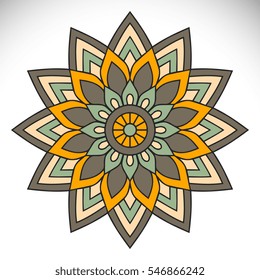 Flower Mandala. Vintage decorative elements. Oriental pattern, vector illustration. Islam, Arabic, Indian, turkish, pakistan, chinese, ottoman motifs