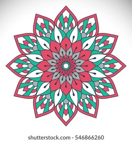 Flower Mandala. Vintage decorative elements. Oriental pattern, vector illustration. Islam, Arabic, Indian, turkish, pakistan, chinese, ottoman motifs