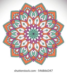 Flower Mandala. Vintage decorative elements. Oriental pattern, vector illustration. Islam, Arabic, Indian, turkish, pakistan, chinese, ottoman motifs