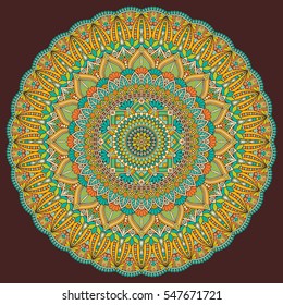 Flower Mandala. Vintage decorative elements. Oriental pattern, vector illustration. Islam, Arabic, Indian, moroccan,spain,  turkish, pakistan, chinese, mystic, ottoman motifs. Coloring book page