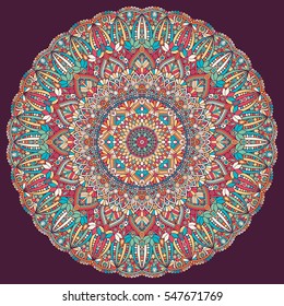 Flower Mandala. Vintage decorative elements. Oriental pattern, vector illustration. Islam, Arabic, Indian, moroccan,spain,  turkish, pakistan, chinese, mystic, ottoman motifs. Coloring book page