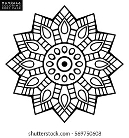Flower Mandala. Vintage decorative elements. Oriental pattern, vector illustration. Islam, Arabic, Indian, moroccan,spain, turkish, pakistan, chinese, mystic, ottoman motifs. Coloring book page