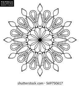 Flower Mandala. Vintage decorative elements. Oriental pattern, vector illustration. Islam, Arabic, Indian, moroccan,spain, turkish, pakistan, chinese, mystic, ottoman motifs. Coloring book page