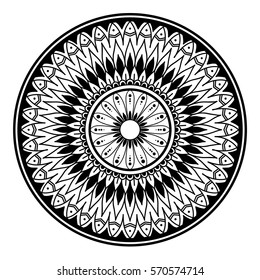 Flower Mandala. Vintage decorative elements. Oriental pattern, vector illustration. Islam, Arabic, Indian, moroccan,spain, turkish, pakistan, chinese, mystic, ottoman motifs. Coloring book page
