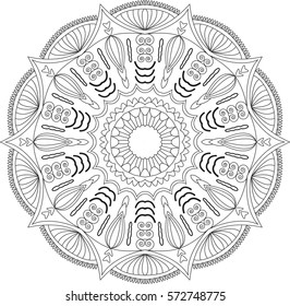 Flower Mandala. Vintage decorative elements. 