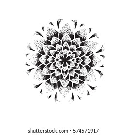 Flower Mandala. Vintage decorative elements. Ornamental round pattern with floral elements for smart modern coloring book for adult, shirt design or tattoo.