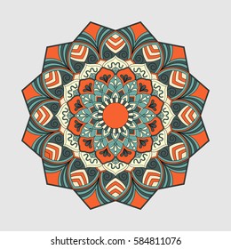Flower Mandala. Vintage decorative elements. Oriental pattern, vector illustration. Islam, Arabic, Indian, spain, turkish, pakistan, chinese,ottoman motifs.