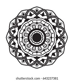 Flower Mandala. Vintage decorative elements. Oriental pattern, vector illustration. Islam, Arabic, Indian, moroccan,spain, turkish, pakistan, chinese, mystic, ottoman motifs. Coloring book page