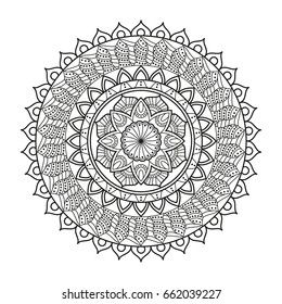 Flower Mandala. Vintage decorative elements. Oriental pattern, vector illustration. Islam, Arabic, Indian, moroccan,spain, turkish, pakistan, chinese, mystic, ottoman motifs. Coloring book page