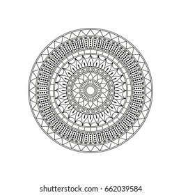 Flower Mandala. Vintage decorative elements. Oriental pattern, vector illustration. Islam, Arabic, Indian, moroccan,spain, turkish, pakistan, chinese, mystic, ottoman motifs. Coloring book page