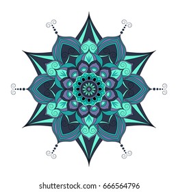 Flower Mandala. Vintage decorative elements. Oriental pattern, . Islam, Arabic, Indian, spain, turkish, pakistan, chinese,ottoman motifs. 