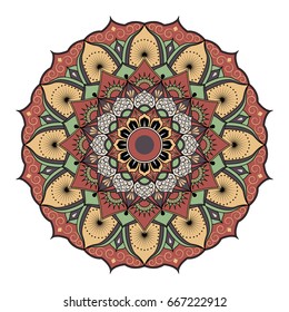 Flower Mandala. Vintage decorative elements. Oriental pattern, vector illustration. Islam, Arabic, Indian, spain, turkish, pakistan, chinese,ottoman motifs. 
