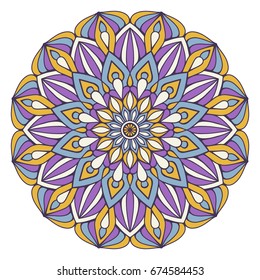Flower Mandala. Vintage decorative elements. Oriental pattern, vector illustration. Islam, Arabic, Indian, moroccan,spain, turkish, pakistan, chinese, mystic, ottoman motifs. Coloring book page