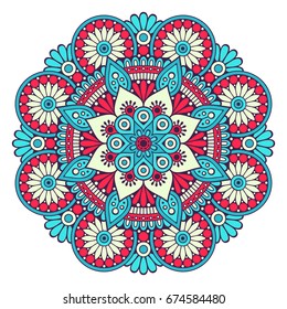 Blume Mandala. Vintage dekorative Elemente. Orientalisches Muster, Vektorgrafik. Islam, arabisch, indisch, marokkanisch, spain, türkisch, pakistanisch, chinesisch, mystisch, ottomanisch. Farbbuchseite