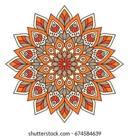 Flower Mandala. Vintage decorative elements. Oriental pattern, vector illustration. Islam, Arabic, Indian, moroccan,spain, turkish, pakistan, chinese, mystic, ottoman motifs. Coloring book page