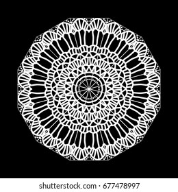 Flower Mandala. Vintage decorative elements. Oriental pattern, vector illustration. Islam, Arabic, Indian, moroccan,spain, turkish, pakistan, chinese, mystic, ottoman motifs. Coloring book page