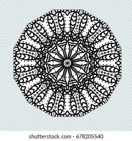 Flower Mandala. Vintage decorative elements. Oriental pattern, vector illustration. Islam, Arabic, Indian, moroccan,spain, turkish, pakistan, chinese, mystic, ottoman motifs. Coloring book page