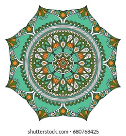 Flower Mandala. Vintage decorative elements. Oriental pattern, vector illustration. Islam, Arabic, Indian, moroccan,spain, turkish, pakistan, chinese, mystic, ottoman motifs. Coloring book page