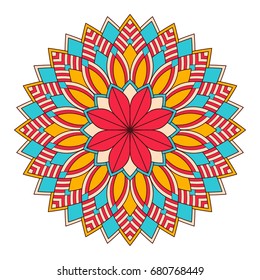 Flower Mandala. Vintage decorative elements. Oriental pattern, vector illustration. Islam, Arabic, Indian, moroccan,spain, turkish, pakistan, chinese, mystic, ottoman motifs. Coloring book page