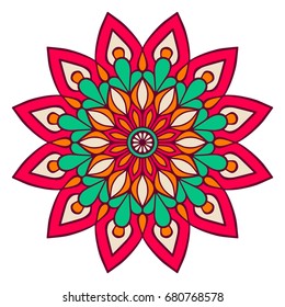 Flower Mandala. Vintage decorative elements. Oriental pattern, vector illustration. Islam, Arabic, Indian, moroccan,spain, turkish, pakistan, chinese, mystic, ottoman motifs. Coloring book page
