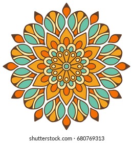 Flower Mandala. Vintage decorative elements. Oriental pattern, vector illustration. Islam, Arabic, Indian, moroccan,spain, turkish, pakistan, chinese, mystic, ottoman motifs. Coloring book page