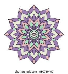 Flower Mandala. Vintage decorative elements. Oriental pattern, vector illustration. Islam, Arabic, Indian, moroccan,spain, turkish, pakistan, chinese, mystic, ottoman motifs. Coloring book page