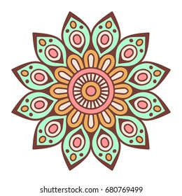 Flower Mandala. Vintage decorative elements. Oriental pattern, vector illustration. Islam, Arabic, Indian, moroccan,spain, turkish, pakistan, chinese, mystic, ottoman motifs. Coloring book page