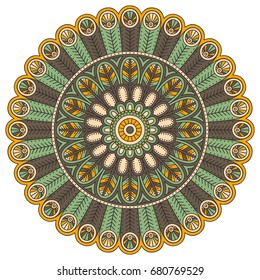 Flower Mandala. Vintage decorative elements. Oriental pattern, vector illustration. Islam, Arabic, Indian, moroccan,spain, turkish, pakistan, chinese, mystic, ottoman motifs. Coloring book page
