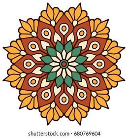 Flower Mandala. Vintage decorative elements. Oriental pattern, vector illustration. Islam, Arabic, Indian, moroccan,spain, turkish, pakistan, chinese, mystic, ottoman motifs. Coloring book page