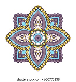 Flower Mandala. Vintage decorative elements. Oriental pattern, vector illustration. Islam, Arabic, Indian, moroccan,spain, turkish, pakistan, chinese, mystic, ottoman motifs. Coloring book page
