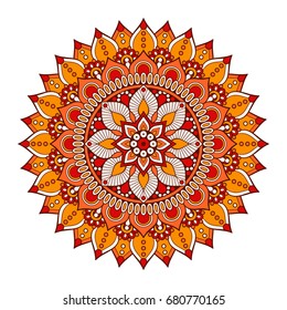 Flower Mandala. Vintage decorative elements. Oriental pattern, vector illustration. Islam, Arabic, Indian, moroccan,spain, turkish, pakistan, chinese, mystic, ottoman motifs. Coloring book page