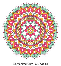 Flower Mandala. Vintage decorative elements. Oriental pattern, vector illustration. Islam, Arabic, Indian, moroccan,spain, turkish, pakistan, chinese, mystic, ottoman motifs. Coloring book page