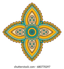 Flower Mandala. Vintage decorative elements. Oriental pattern, vector illustration. Islam, Arabic, Indian, moroccan,spain, turkish, pakistan, chinese, mystic, ottoman motifs. Coloring book page