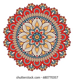 Flower Mandala. Vintage decorative elements. Oriental pattern, vector illustration. Islam, Arabic, Indian, moroccan,spain, turkish, pakistan, chinese, mystic, ottoman motifs. Coloring book page