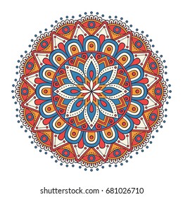 Flower Mandala. Vintage decorative elements. Oriental pattern, vector illustration. Islam, Arabic, Indian, moroccan,spain, turkish, pakistan, chinese, mystic, ottoman motifs. Coloring book page