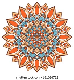 Flower Mandala. Vintage decorative elements. Oriental pattern, vector illustration. Islam, Arabic, Indian, moroccan,spain, turkish, pakistan, chinese, mystic, ottoman motifs. Coloring book page