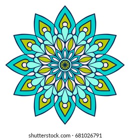 Flower Mandala. Vintage decorative elements. Oriental pattern, vector illustration. Islam, Arabic, Indian, moroccan,spain, turkish, pakistan, chinese, mystic, ottoman motifs. Coloring book page