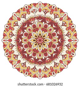 Flower Mandala. Vintage decorative elements. Oriental pattern, vector illustration. Islam, Arabic, Indian, moroccan,spain, turkish, pakistan, chinese, mystic, ottoman motifs. Coloring book page