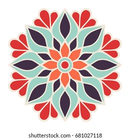 Flower Mandala. Vintage decorative elements. Oriental pattern, vector illustration. Islam, Arabic, Indian, moroccan,spain, turkish, pakistan, chinese, mystic, ottoman motifs. Coloring book page