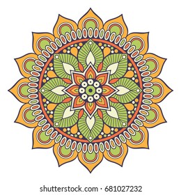 Flower Mandala. Vintage decorative elements. Oriental pattern, vector illustration. Islam, Arabic, Indian, moroccan,spain, turkish, pakistan, chinese, mystic, ottoman motifs. Coloring book page