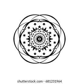 Flower Mandala, Vintage decorative elements, Oriental pattern, vector illustration,