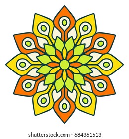 Flower Mandala. Vintage decorative elements. Oriental pattern, vector illustration. Islam, Arabic, Indian, moroccan,spain, turkish, pakistan, chinese, mystic, ottoman motifs. Coloring book page